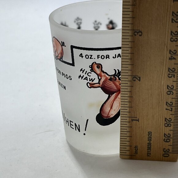 Vintage Hazel Atlas Shot Glasses Frosted Say When Rabbits Jackasses Set Of 3 - Picture 13 of 14